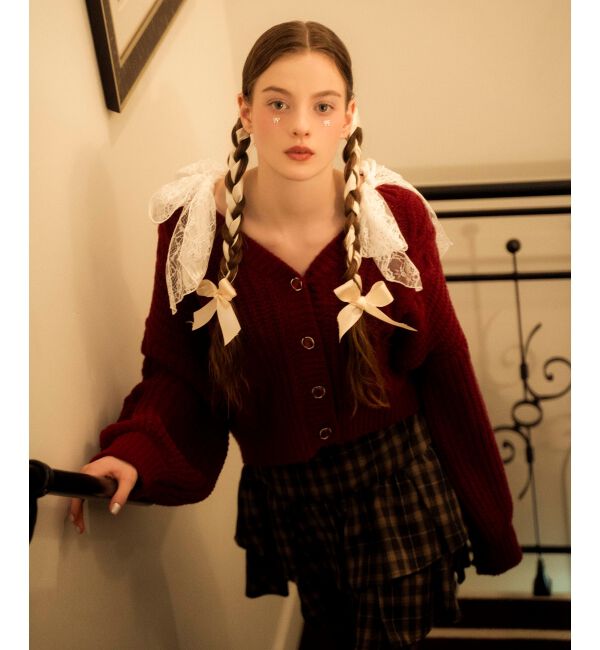 MAJESTICLEGON「ハートマシュマロモールカーディガン」|カーディガン|