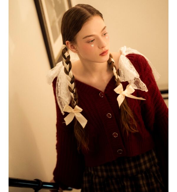 MAJESTICLEGON「ハートマシュマロモールカーディガン」|カーディガン|