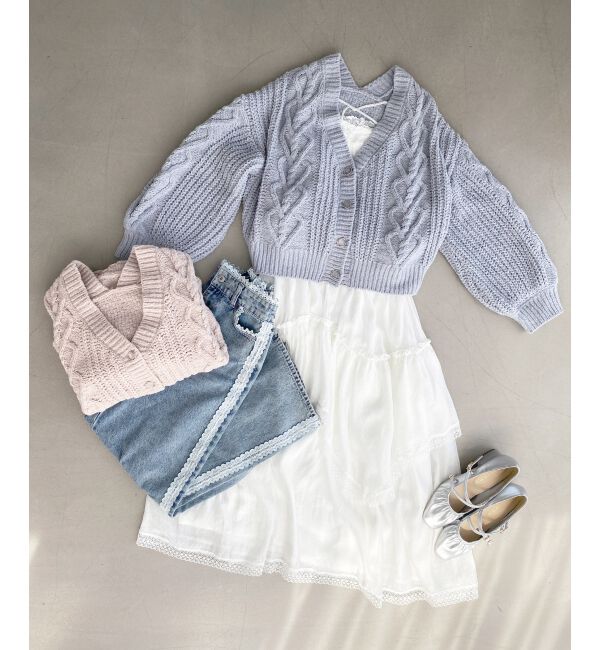 MAJESTICLEGON「ハートマシュマロモールカーディガン」|カーディガン|