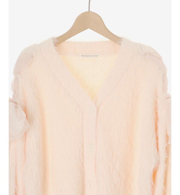 MAJESTICLEGON「レースアップシャギーカーディガン」|カーディガン|