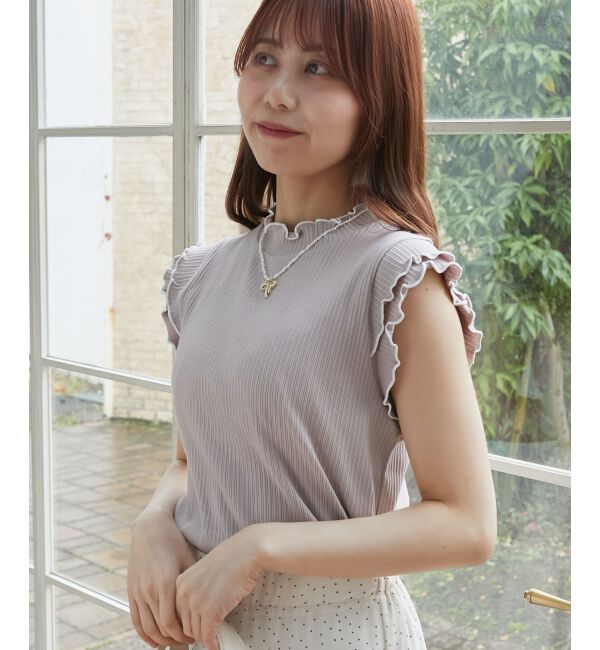  「ノースリフリルメロウリブトップス」|Tシャツ・カットソー|