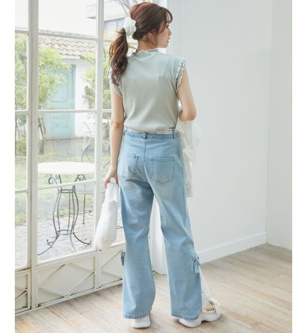  「ノースリフリルメロウリブトップス」|Tシャツ・カットソー|