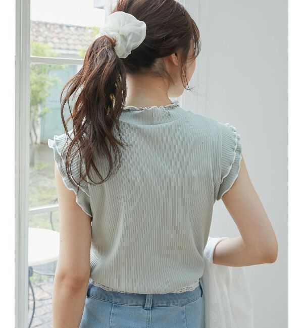  「ノースリフリルメロウリブトップス」|Tシャツ・カットソー|