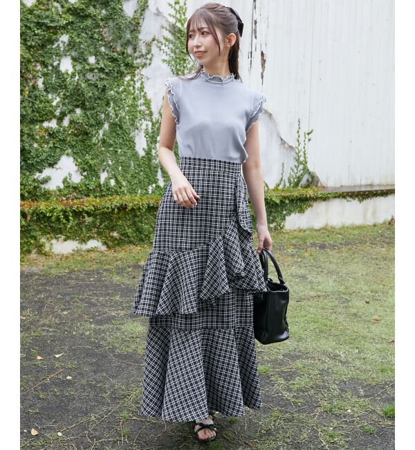  「ノースリフリルメロウリブトップス」|Tシャツ・カットソー|