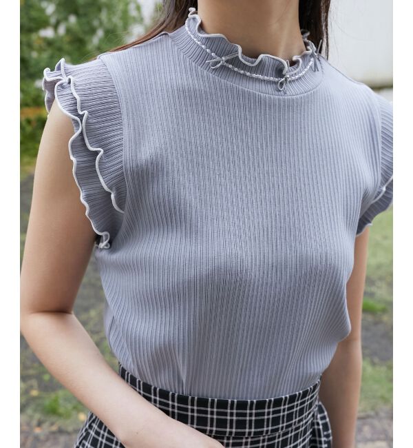  「ノースリフリルメロウリブトップス」|Tシャツ・カットソー|