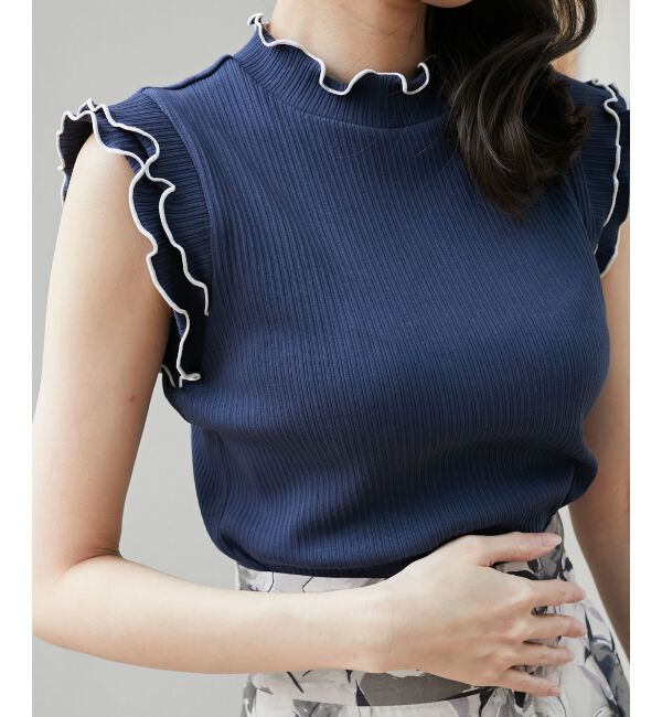  「ノースリフリルメロウリブトップス」|Tシャツ・カットソー|