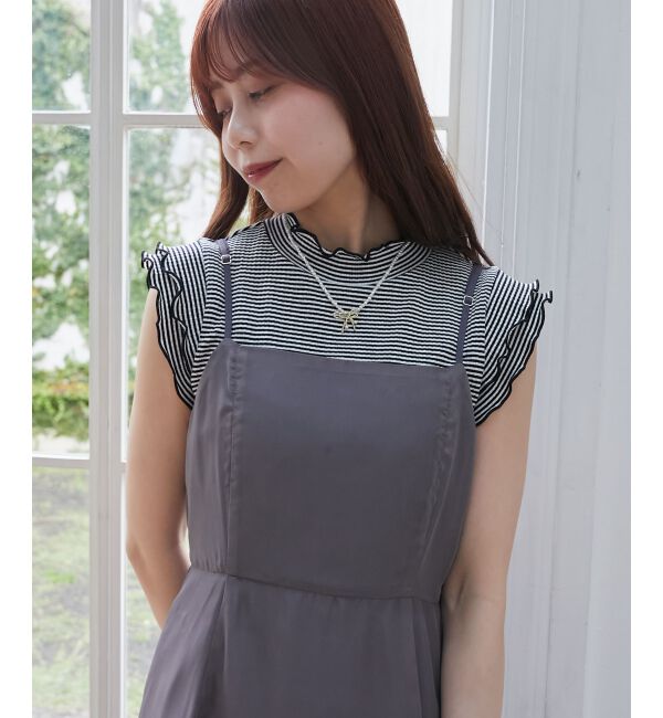  「ノースリフリルメロウリブトップス」|Tシャツ・カットソー|