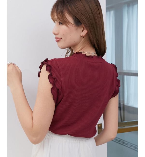  「ノースリフリルメロウリブトップス」|Tシャツ・カットソー|