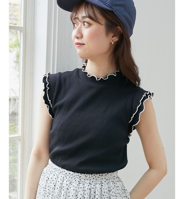  「ノースリフリルメロウリブトップス」|Tシャツ・カットソー|