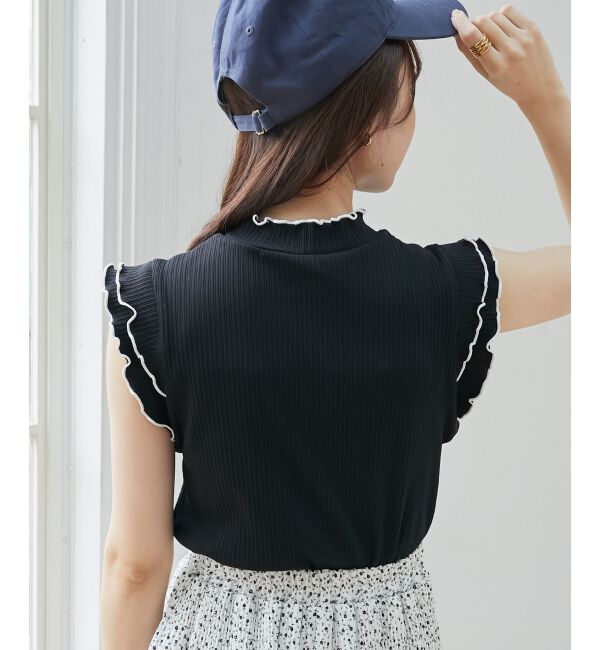  「ノースリフリルメロウリブトップス」|Tシャツ・カットソー|