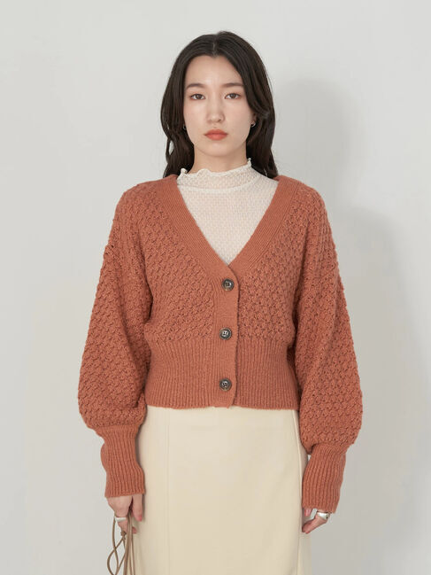 earth music&ecology「ボールニッティングニットカーディガン」|カーディガン|