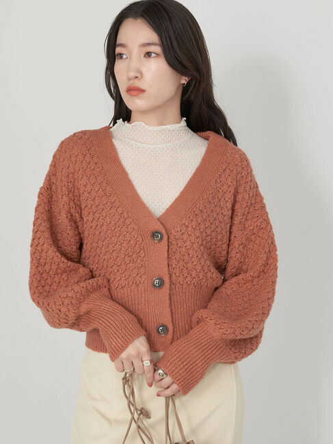 earth music&ecology「ボールニッティングニットカーディガン」|カーディガン|