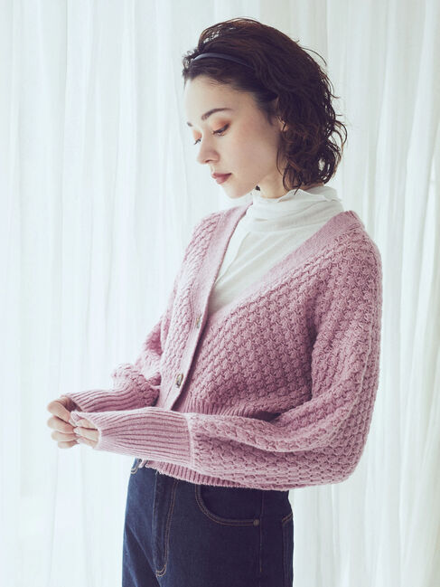 earth music&ecology「ボールニッティングニットカーディガン」|カーディガン|