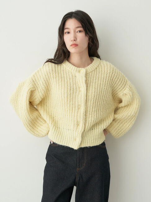 earth music&ecology「ヘアリーショートニットカーディガン」|カーディガン|