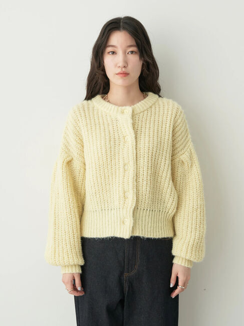 earth music&ecology「ヘアリーショートニットカーディガン」|カーディガン|