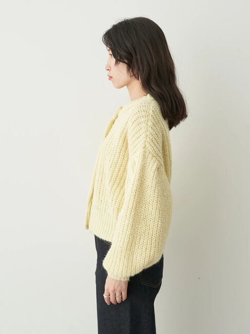 earth music&ecology「ヘアリーショートニットカーディガン」|カーディガン|