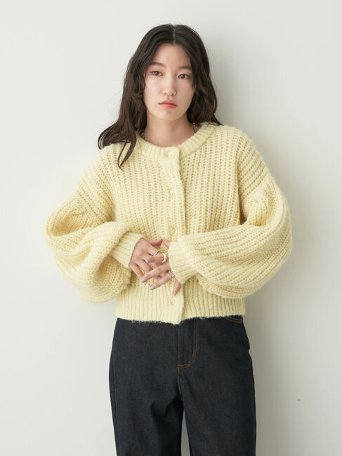 earth music&ecology「ヘアリーショートニットカーディガン」|カーディガン|