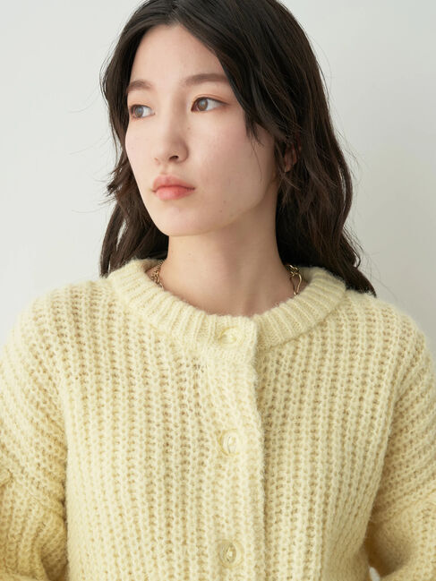 earth music&ecology「ヘアリーショートニットカーディガン」|カーディガン|