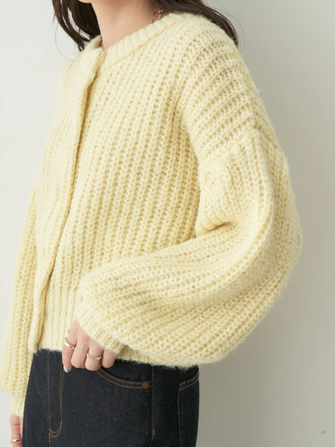 earth music&ecology「ヘアリーショートニットカーディガン」|カーディガン|