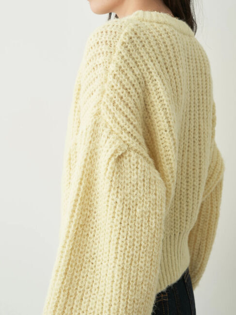 earth music&ecology「ヘアリーショートニットカーディガン」|カーディガン|