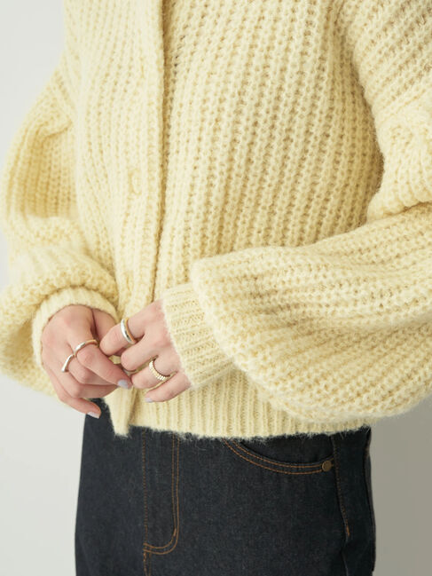 earth music&ecology「ヘアリーショートニットカーディガン」|カーディガン|