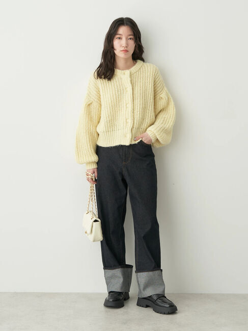 earth music&ecology「ヘアリーショートニットカーディガン」|カーディガン|