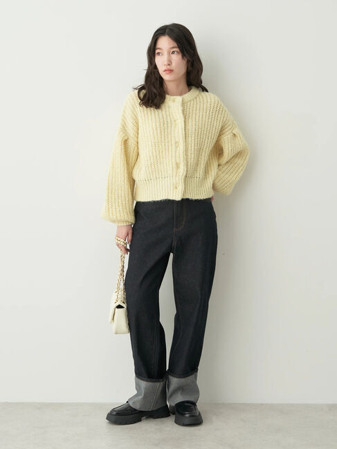 earth music&ecology「ヘアリーショートニットカーディガン」|カーディガン|