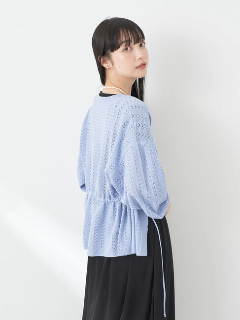 earth music&ecology「透かし編みニットトッパーカーディガン」|カーディガン|