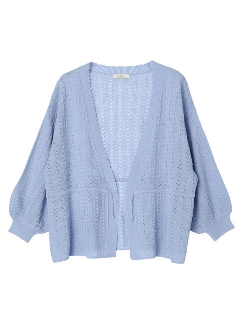 earth music&ecology「透かし編みニットトッパーカーディガン」|カーディガン|