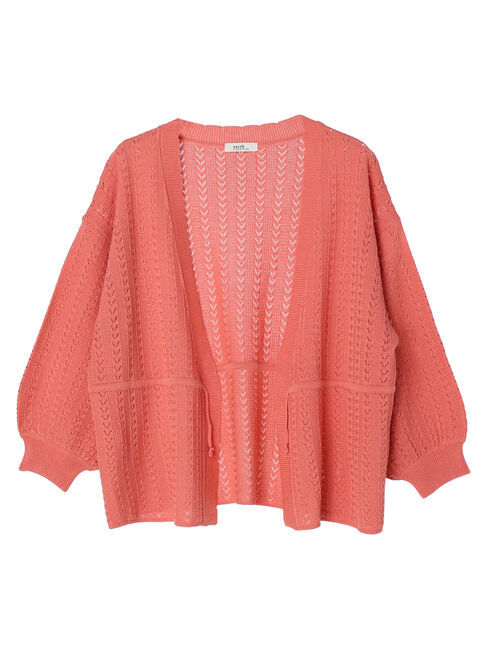 earth music&ecology「透かし編みニットトッパーカーディガン」|カーディガン|