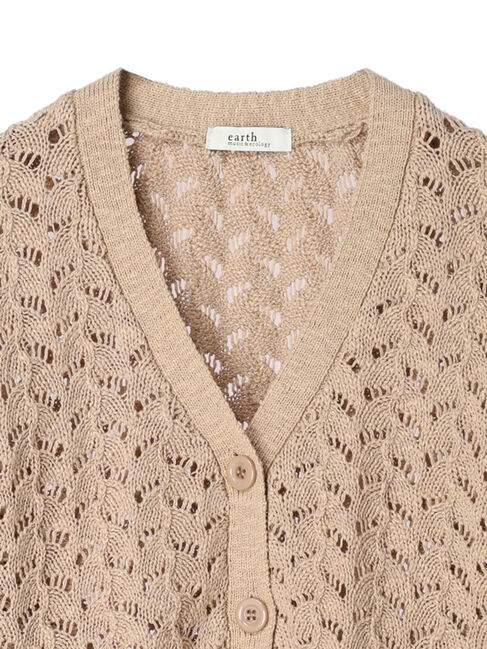 earth music&ecology「スラブコットンレース編みカーディガン」|カーディガン|