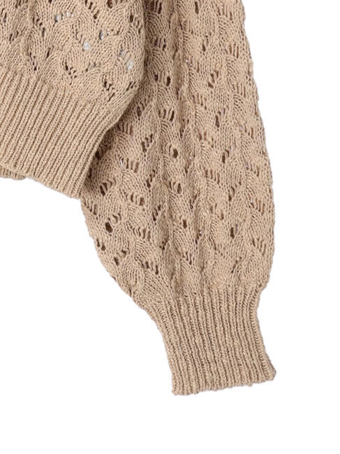 earth music&ecology「スラブコットンレース編みカーディガン」|カーディガン|