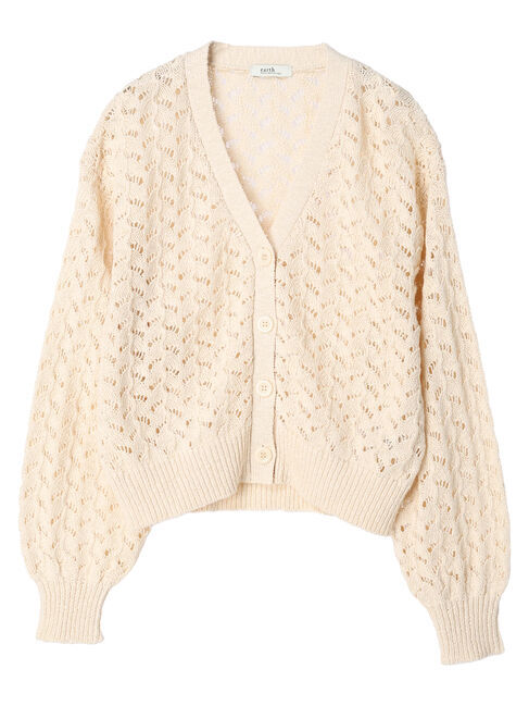 earth music&ecology「スラブコットンレース編みカーディガン」|カーディガン|