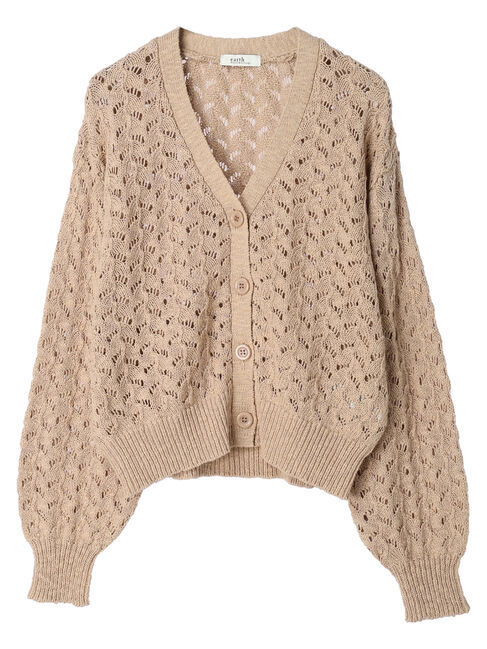 earth music&ecology「スラブコットンレース編みカーディガン」|カーディガン|