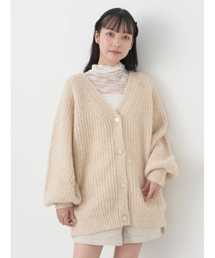 earth music&ecology「フワフワMIXヤーンカーディガン」|カーディガン|