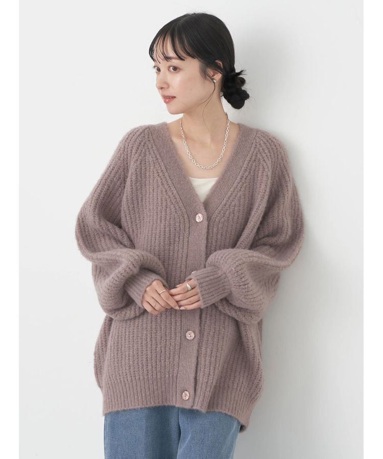 earth music&ecology「フワフワMIXヤーンカーディガン」|カーディガン|