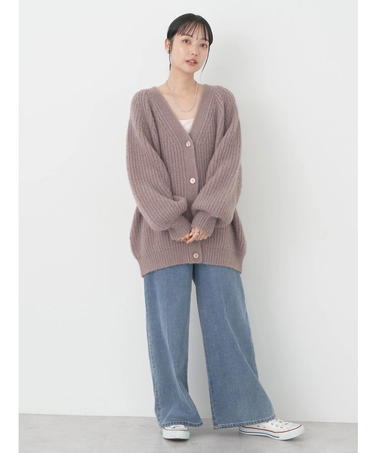 earth music&ecology「フワフワMIXヤーンカーディガン」|カーディガン|