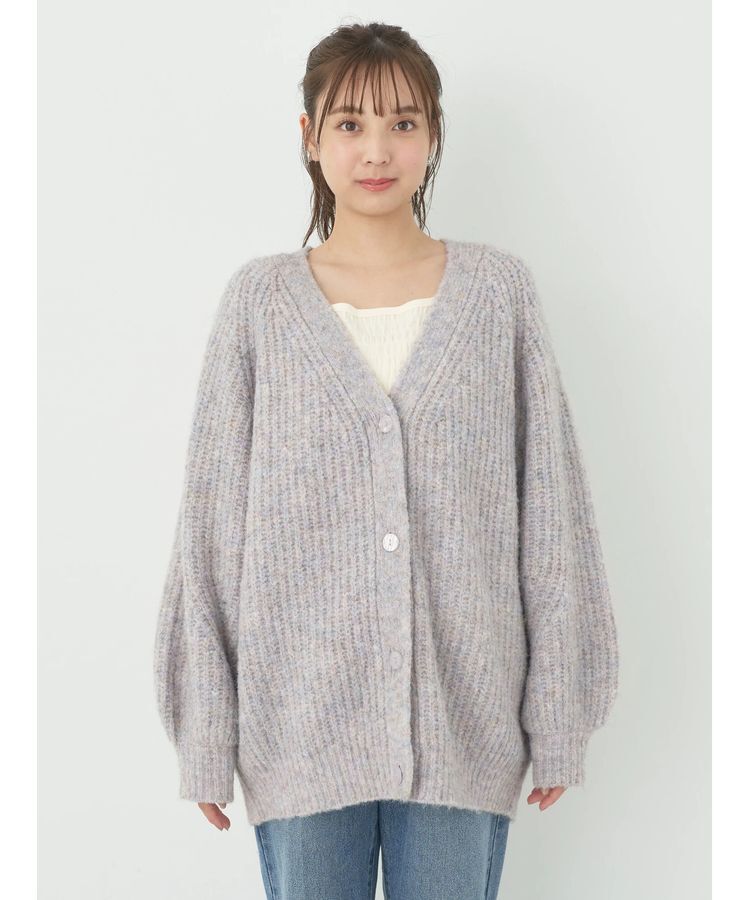 earth music&ecology「フワフワMIXヤーンカーディガン」|カーディガン|