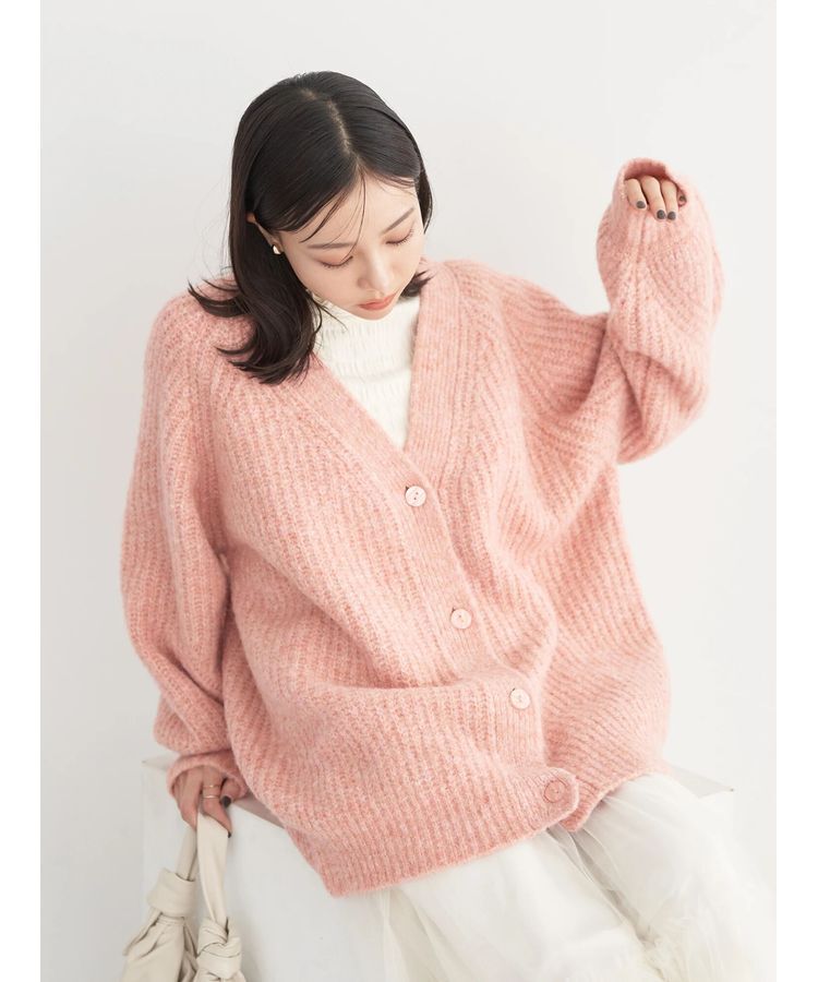 earth music&ecology「フワフワMIXヤーンカーディガン」|カーディガン|