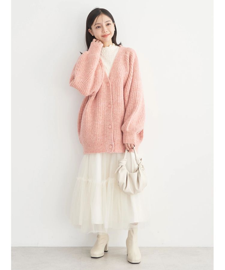 earth music&ecology「フワフワMIXヤーンカーディガン」|カーディガン|