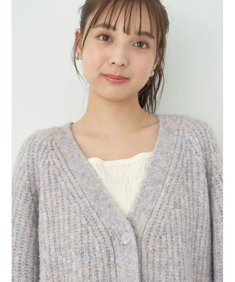 earth music&ecology「フワフワMIXヤーンカーディガン」|カーディガン|