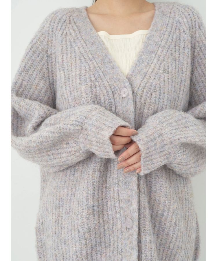 earth music&ecology「フワフワMIXヤーンカーディガン」|カーディガン|