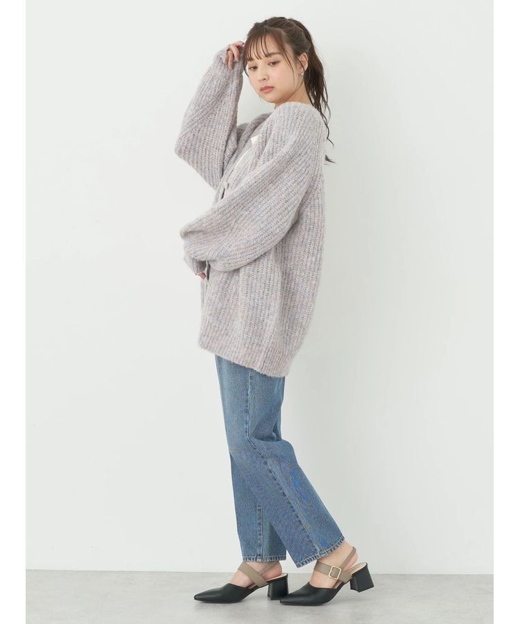 earth music&ecology「フワフワMIXヤーンカーディガン」|カーディガン|