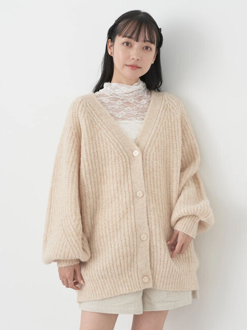 earth music&ecology「フワフワMIXヤーンカーディガン」|カーディガン|