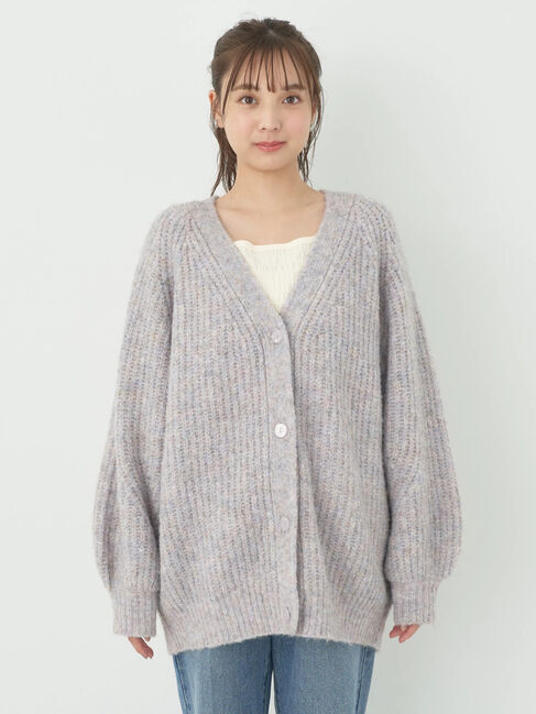 earth music&ecology「フワフワMIXヤーンカーディガン」|カーディガン|