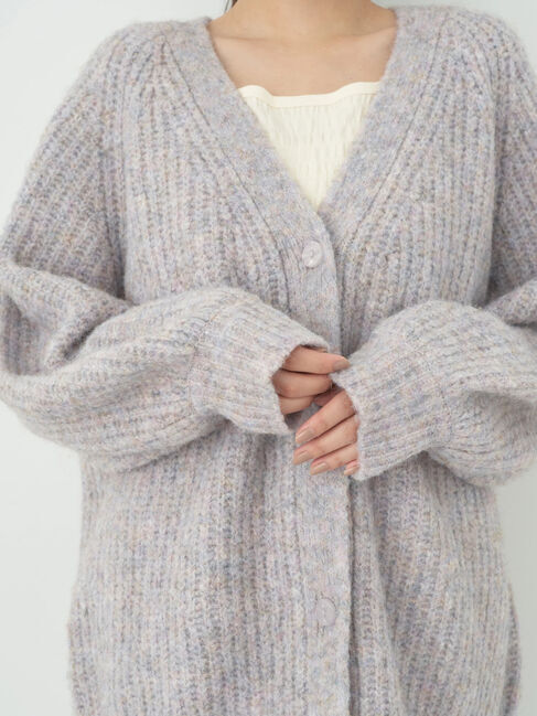 earth music&ecology「フワフワMIXヤーンカーディガン」|カーディガン|