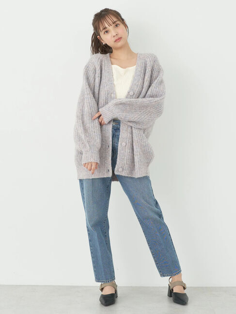 earth music&ecology「フワフワMIXヤーンカーディガン」|カーディガン|