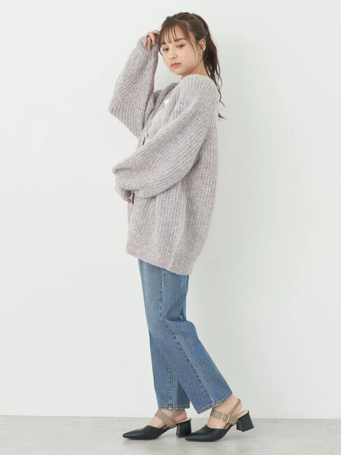 earth music&ecology「フワフワMIXヤーンカーディガン」|カーディガン|