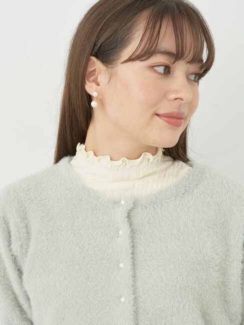 earth music&ecology「ミニシャギーパールボタンカーディガン」|カーディガン|