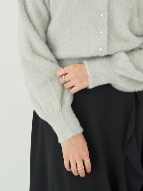 earth music&ecology「ミニシャギーパールボタンカーディガン」|カーディガン|